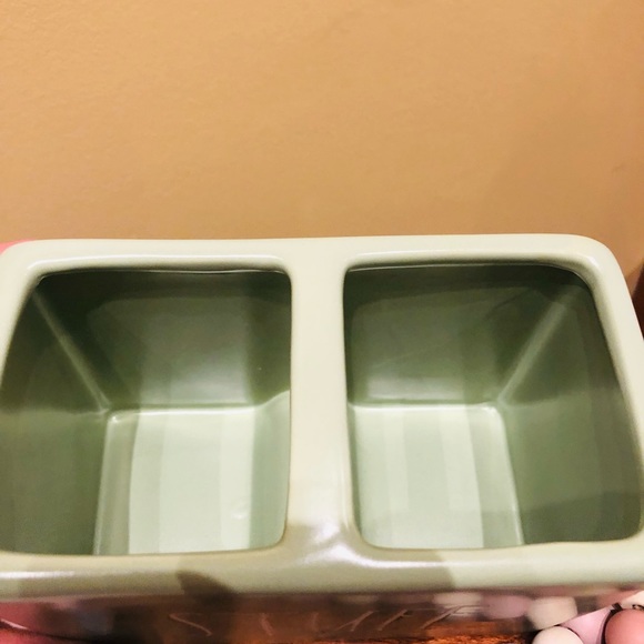 Rae Dunn "STUFF" bathroom storage light green container - Picture 3 of 4
